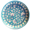 Buy Tendrils & Leaves design on a plate In Blue pottery