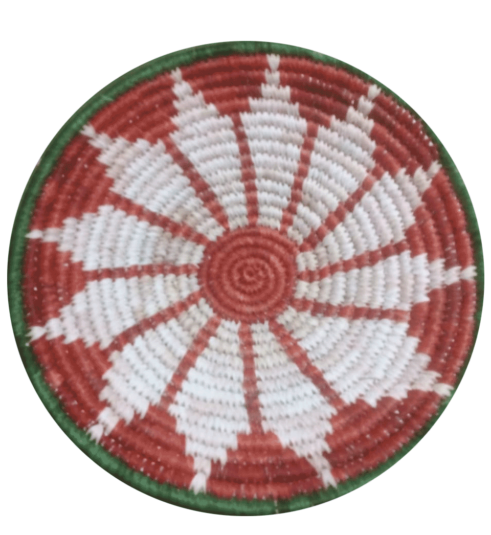 Buy Terracotta sunburst wall plate in sabari grass work by Dipali Mura