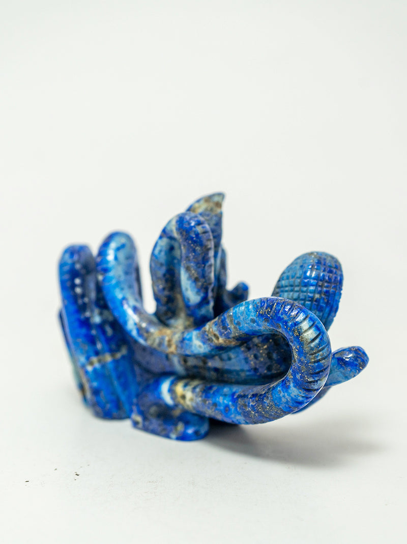 The Blue Divine: A Lapis Gemstone Sculpture of Lord Ganesha by Prithvi Kumawat