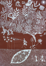 The Earth: Warli Painting by Anil Wangad