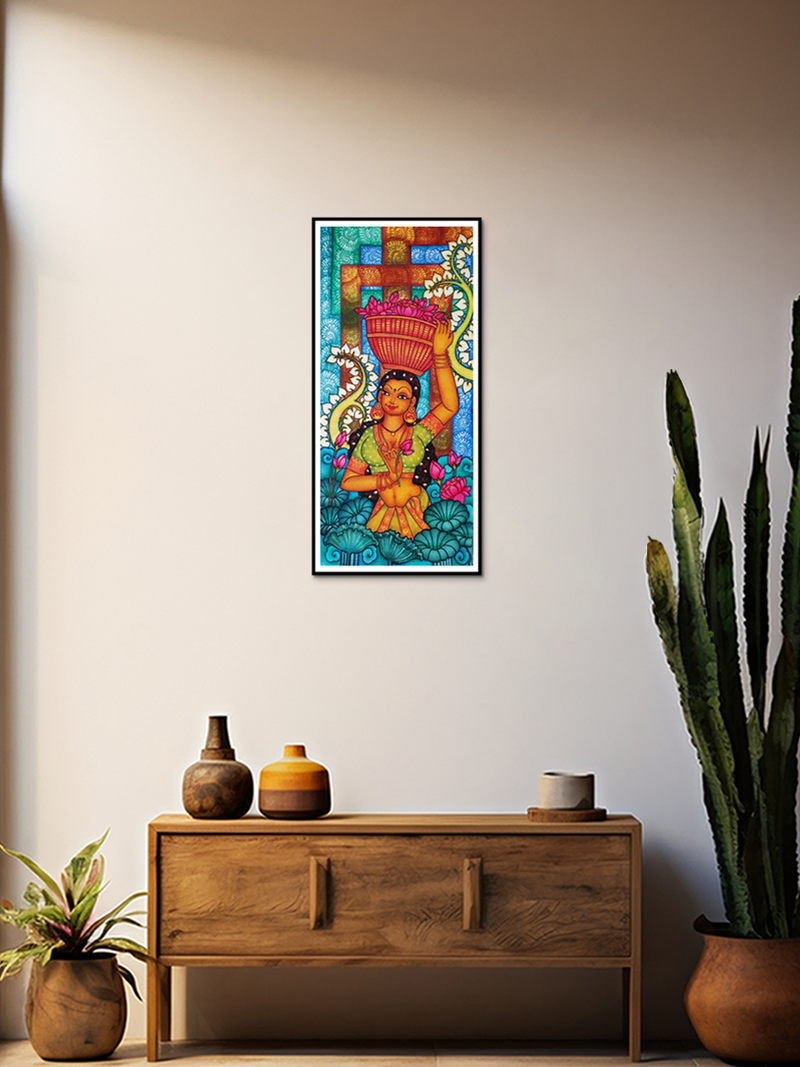 Order Online The Flower Girl: Kerala Mural Painting by Adarsh