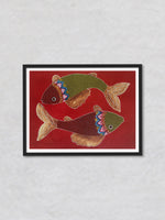 The Gond Fish, Gond painting by Venkat Shyam