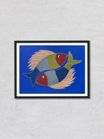 The Gond Fish, Gond painting by Venkat Shyam