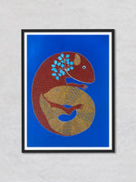 The Gond Fish, Gond painting by Venkat Shyam