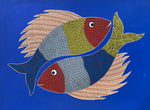 Buy The Gond Fish, Gond painting by Venkat Shyam