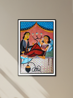 The Heart of Romance: A Kalighat Painting by Uttam Chitrakar