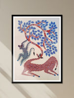 Shop The Lion and a Deer in Bhil Painting by Geeta Bariya