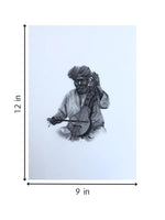 The Monochromatic Musician in Miniature Painting for sale