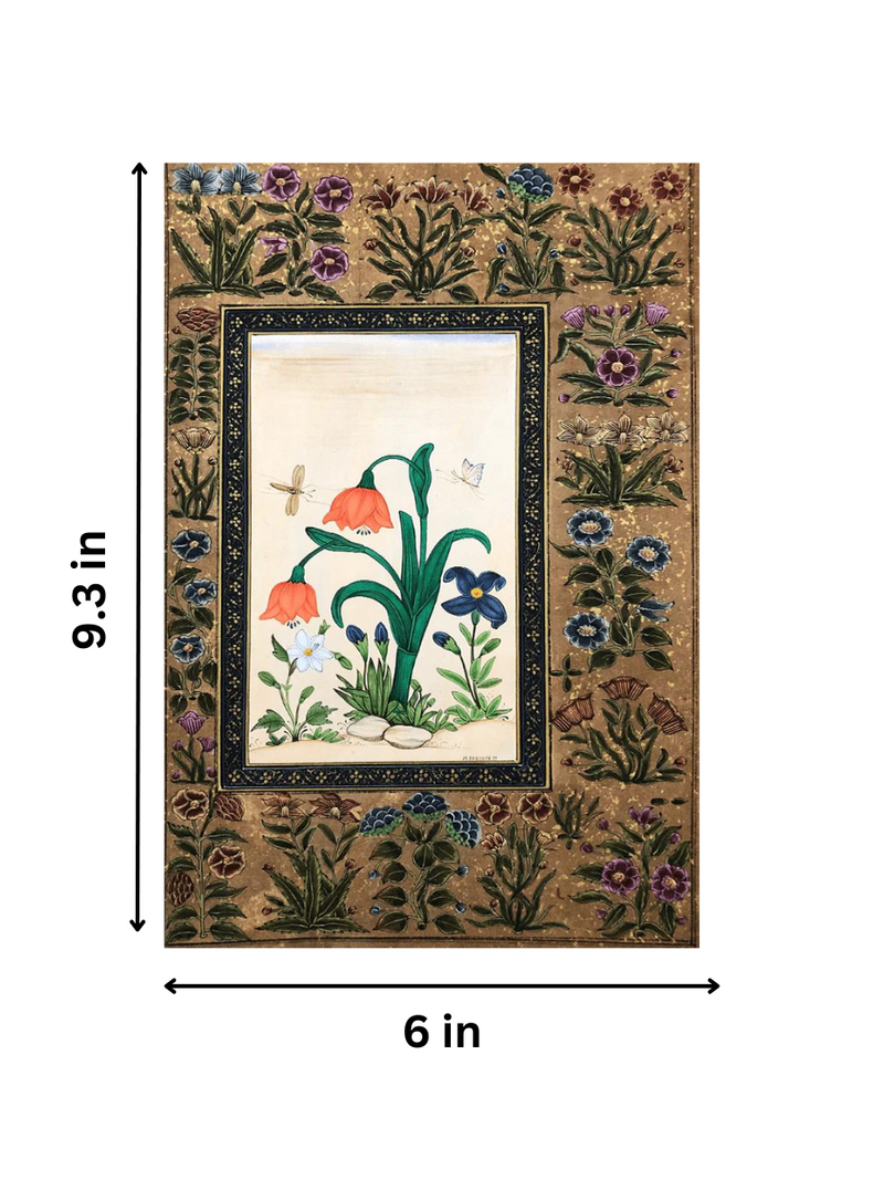 The Mughal Flowers in Miniature Painting for sale