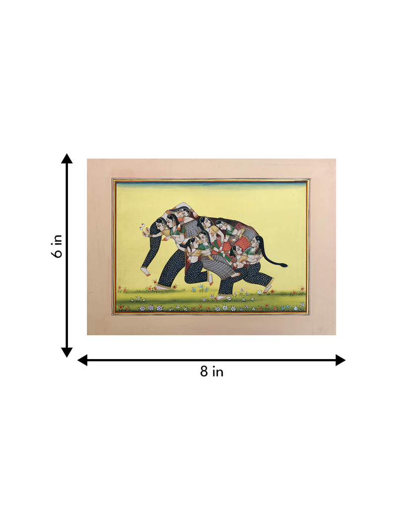 The Nari-Kunjar in Elephant in Miniature Painting for sale