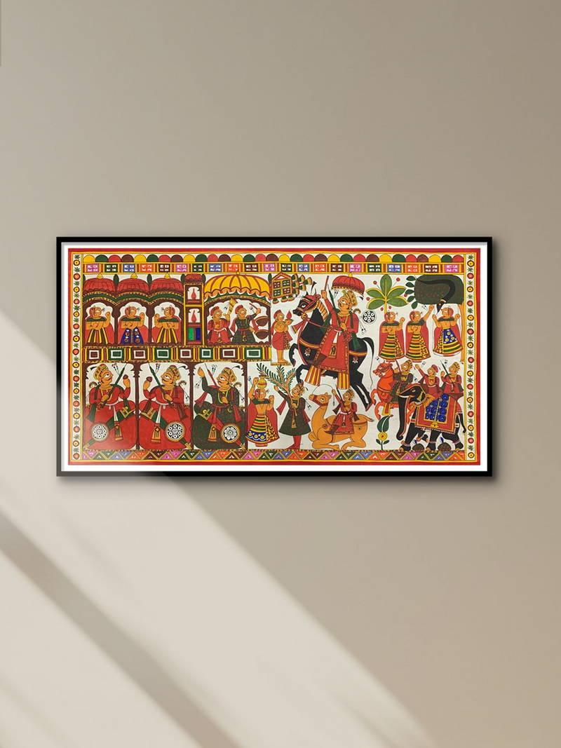 Shop The Procession, Phad Painting by Kalyan Joshi