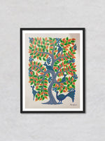 The Relation Between Birds & The Tree, Bhil Art by Geeta Bariya