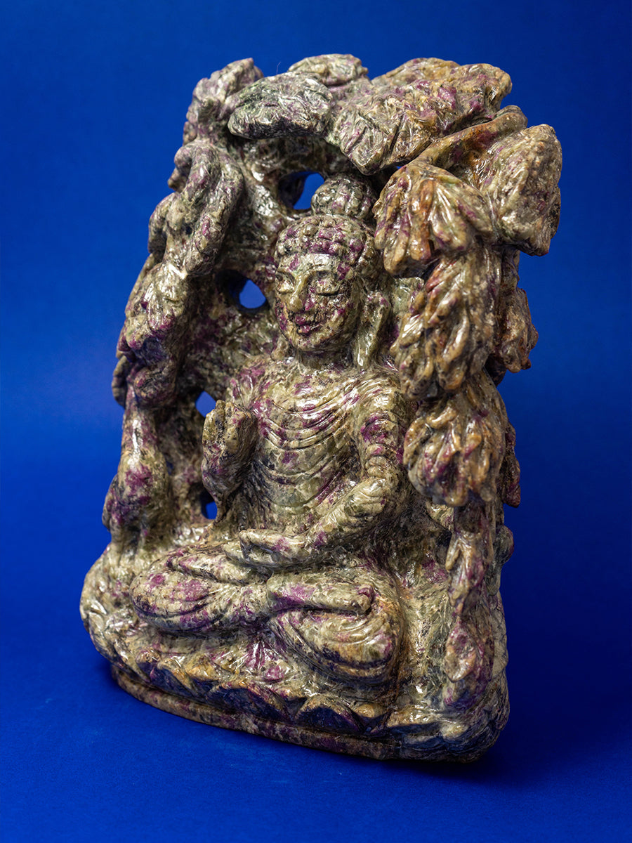 The Serenity of Tourmaline: Quartz Carving of Buddha 