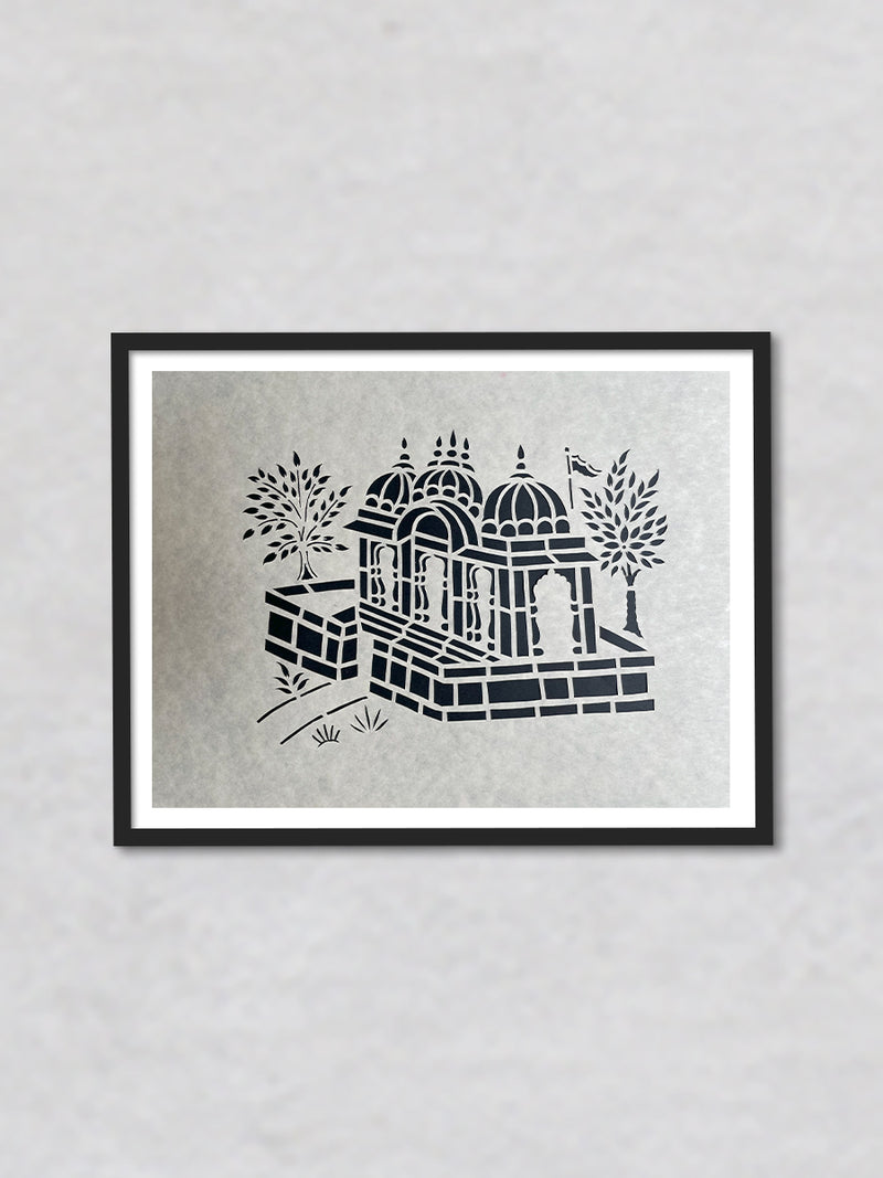 The Temple, Sanjhi Artwork By Ashutosh Verma