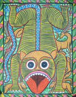 Tiger in Bengal Pattachitra by Hasir Chitrakar