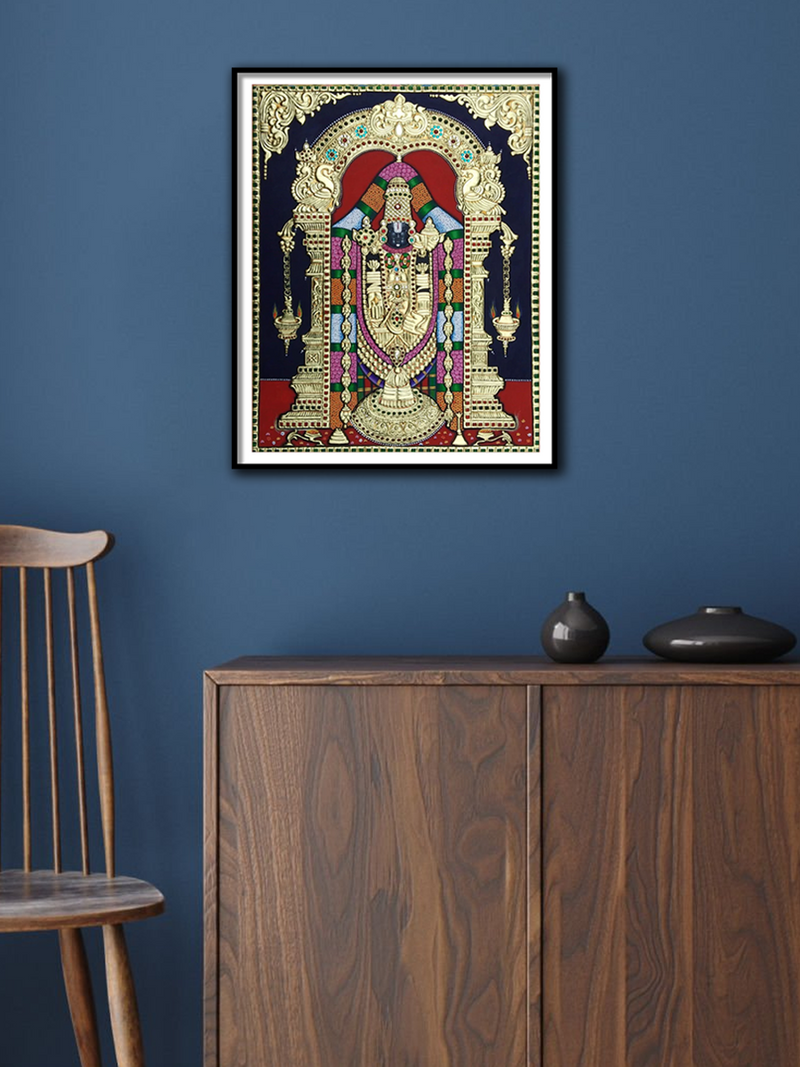 Tirupati Balaji: Tanjore Painting by Sanjay Tandekar