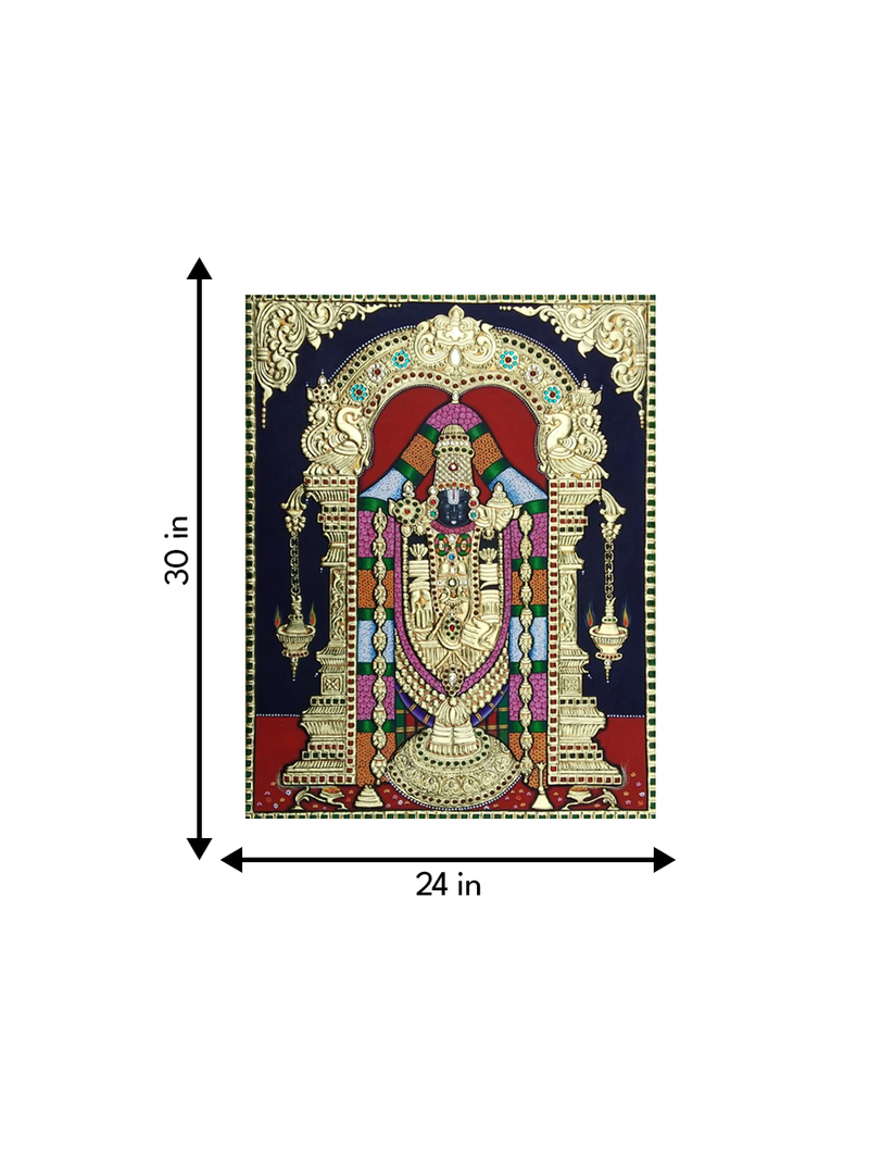 Tirupati Balaji: Tanjore Painting by Sanjay Tandekar