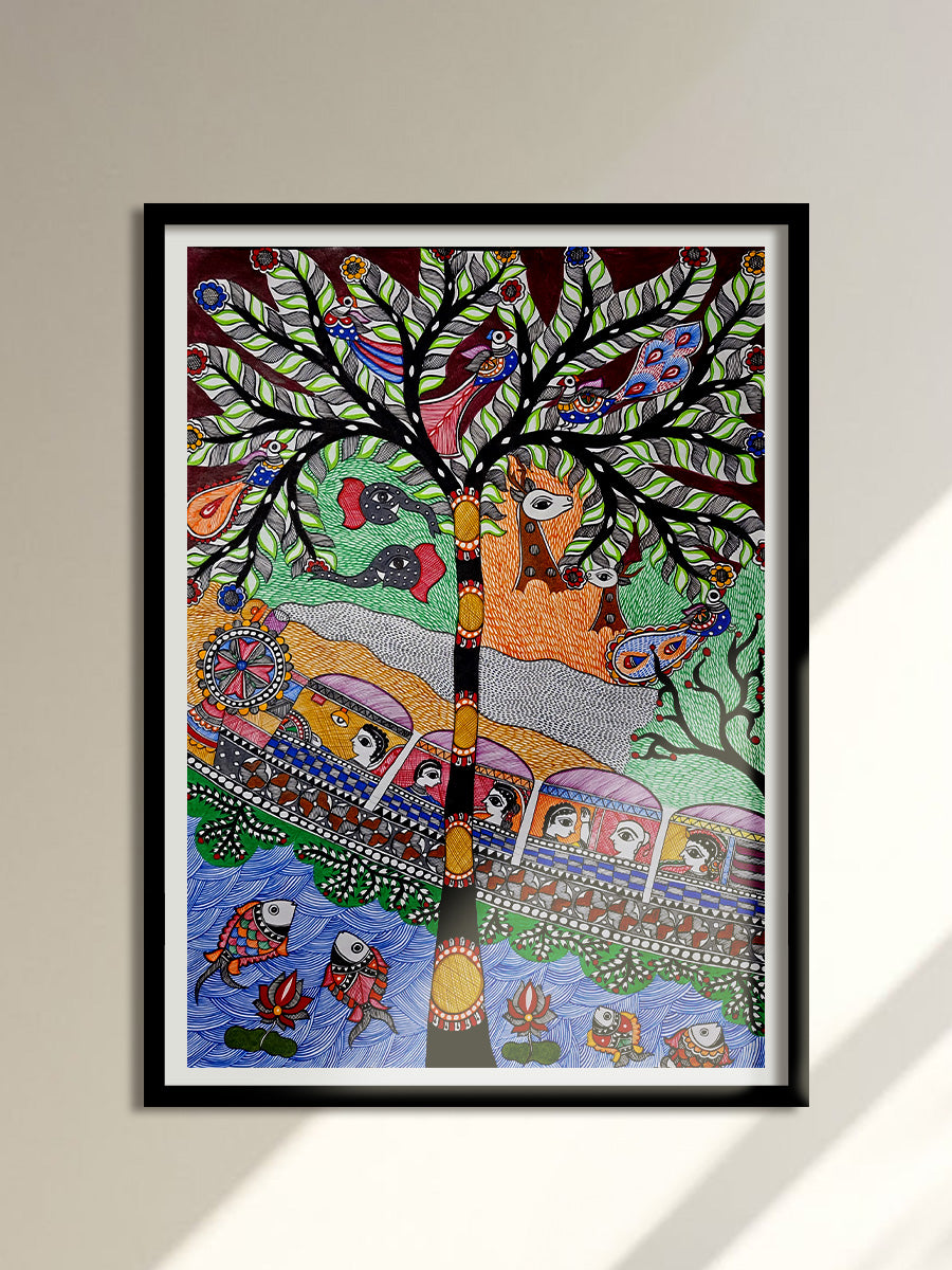 Train journey portraying forest scenes: Madhubani by Vibhuti Nath