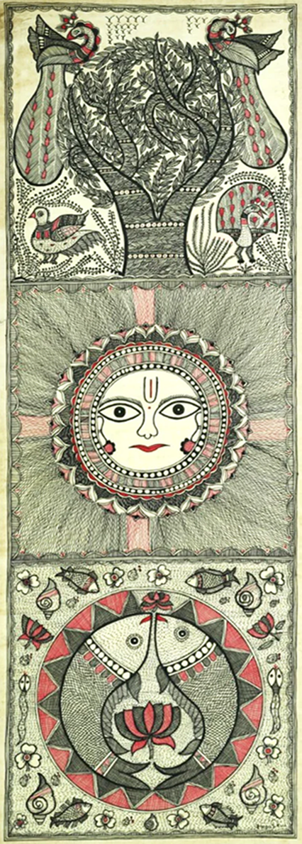 Shop Transcending Nature in Madhubani Painting by Ambika Devi