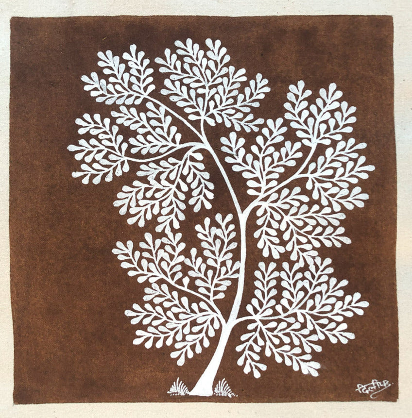 Tree, Warli Art by Dilip Bahotha