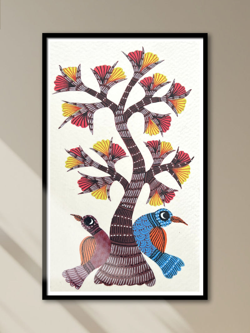 Shop Tree and 2 Birds In Gond by Kailash Pradhan