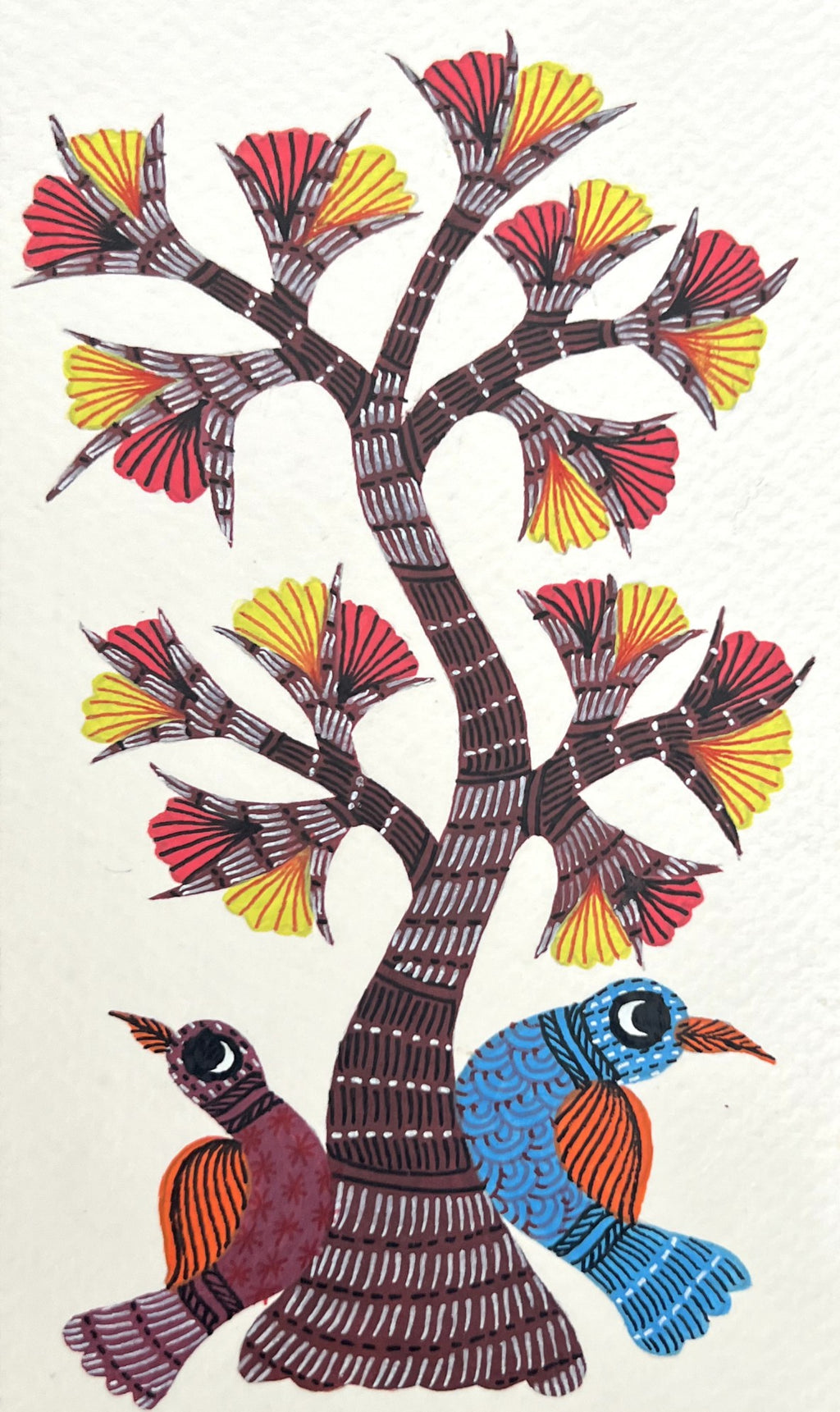 Buy Tree and 2 Birds In Gond by Kailash Pradhan