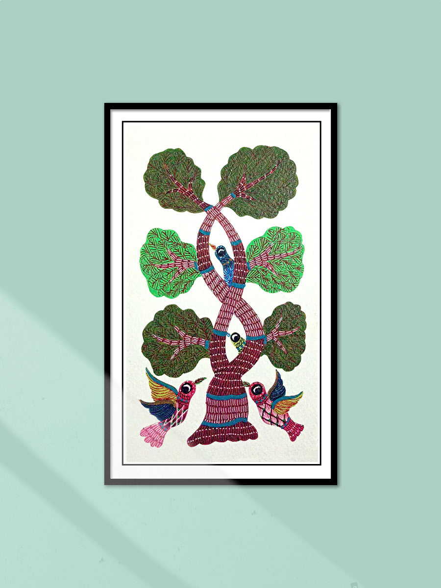 Shop Tree and Birds in Gond by Kailash Pradhan