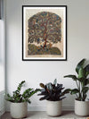 Tree of Life: Coy peacocks Kalamkari Painting by Harinath.N