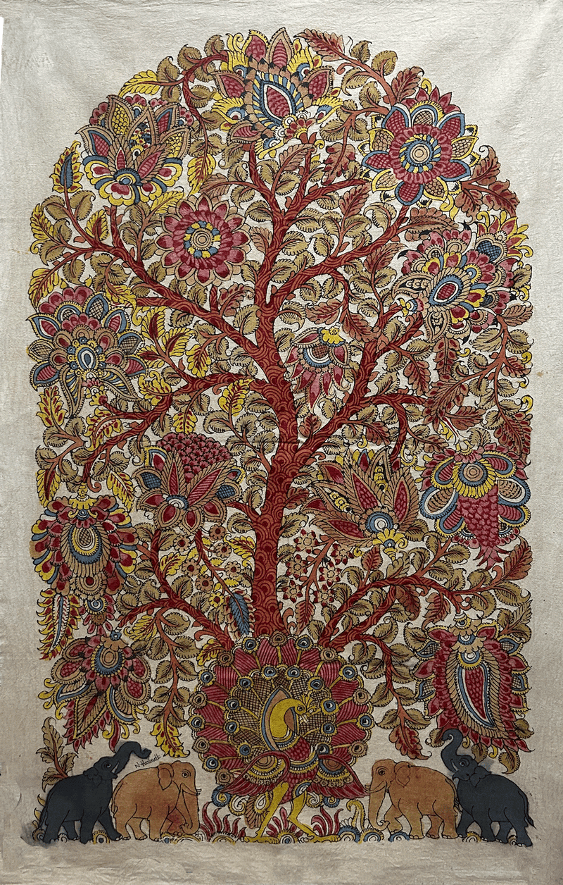 Tree of Life: Jungle Kalamkari Painting by Harinath.N