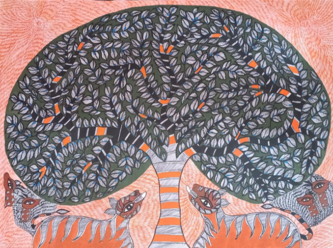 Shop Tree of Life in Madhubani Artwork by Vibhuti Nath