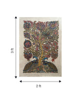 Tree of life with closed feathers: Kalamkari Painting by Harinath.N