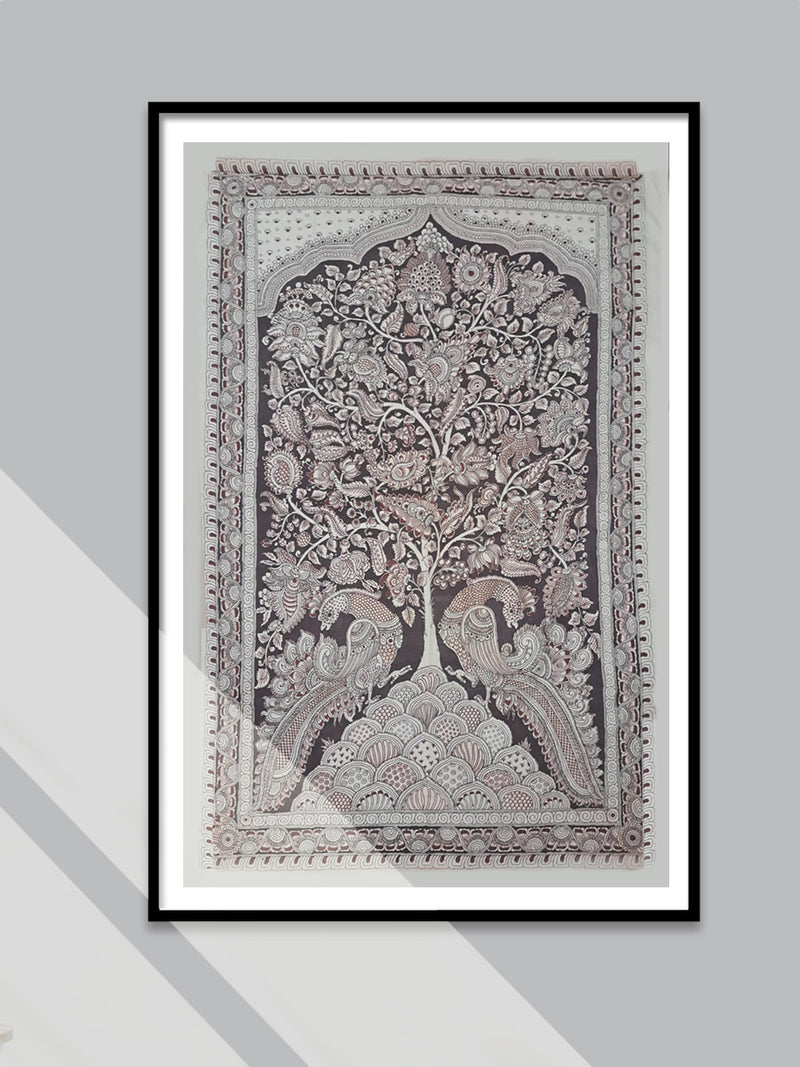 Shop Tree of life with regal peacocks Kalamkari painting by Sudheer