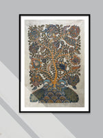 Tree of life with stone base Kalamkari Painting by Harinath.N