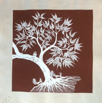 Trees and Birds, Warli Art by Dilip Bahotha