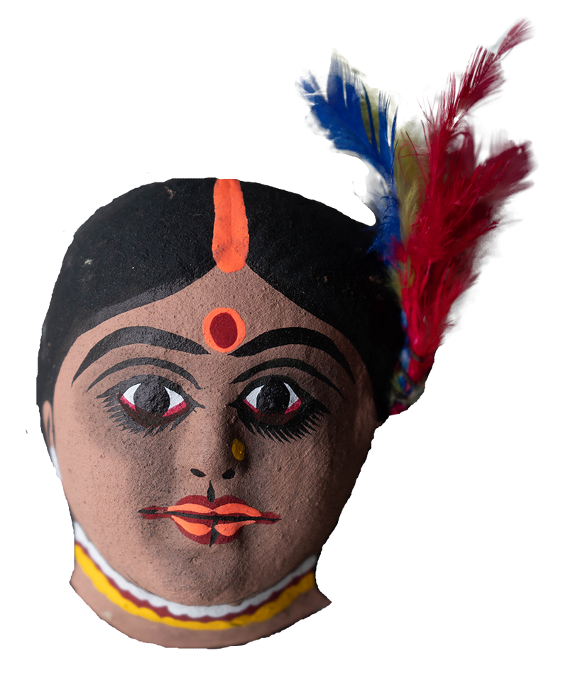 Tribal Man and Woman: Chhau Masks by Dharmendra Sutradhar