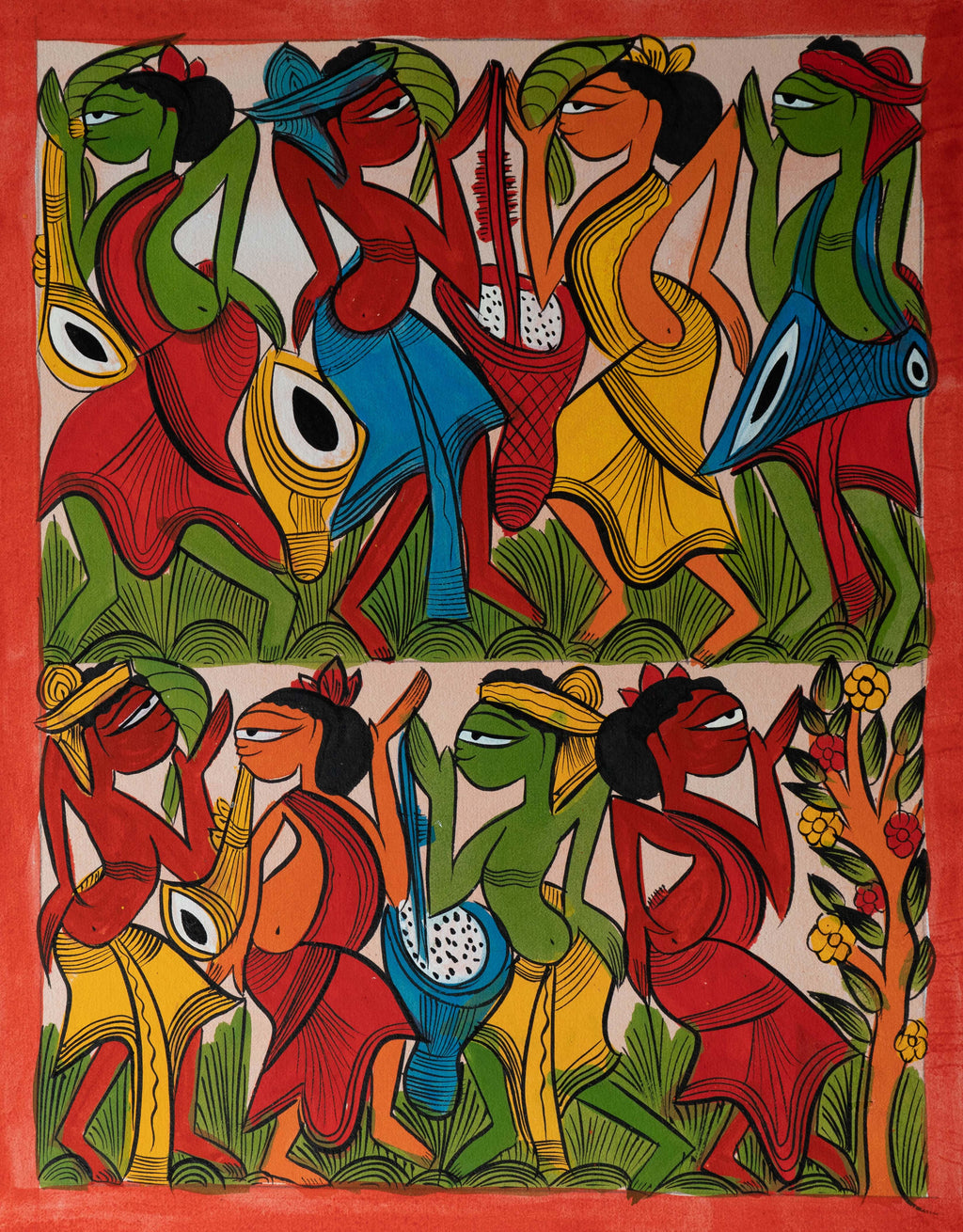 Santhal-Tribal Pattachitra by Manoranjan Chitrakar