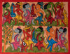 Tribal dance in Santhal-Tribal Pattachitra by Manoranjan Chitrakar