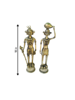 Tribal man and woman in Dhokra artwork for sale