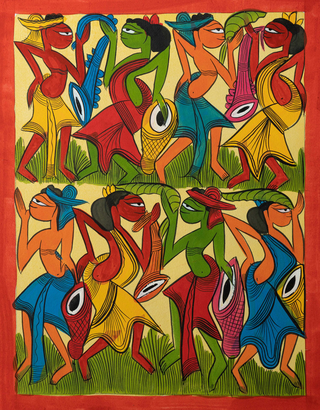 Buy Santhal-Tribal Pattachitra by Manoranjan Chitrakar