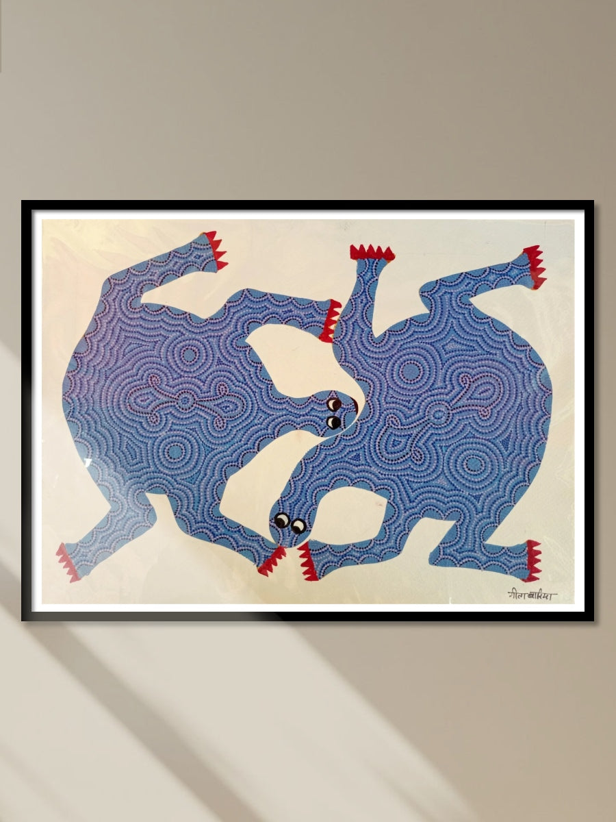 Shop Turtles in Blue Bhil Painting by Geeta Bariya