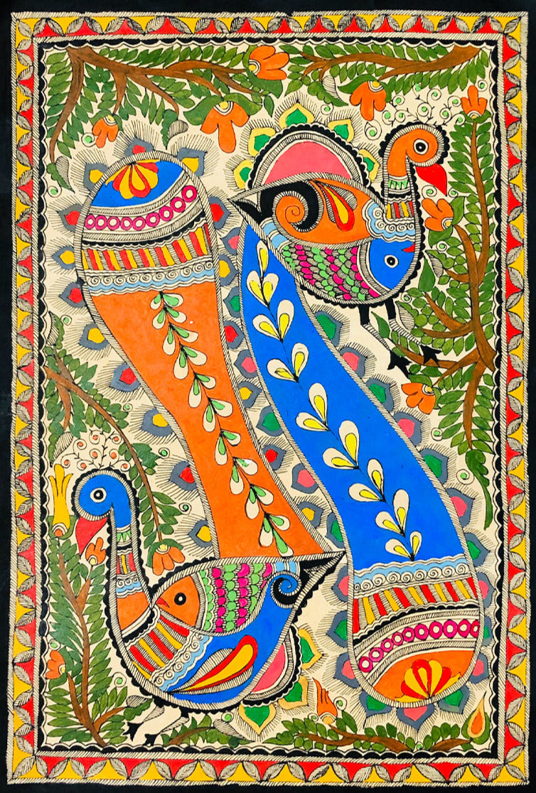 Shop Two Peacock, Madhubani by Ambika devi