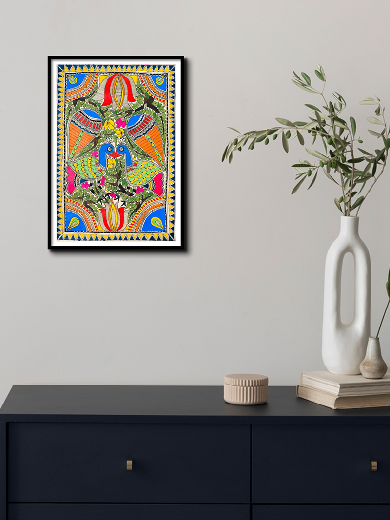 Buy Two Peacocks, Madhubani by Ambika devi