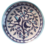 Buy Two birds stylized design on a plate In Blue Pottery