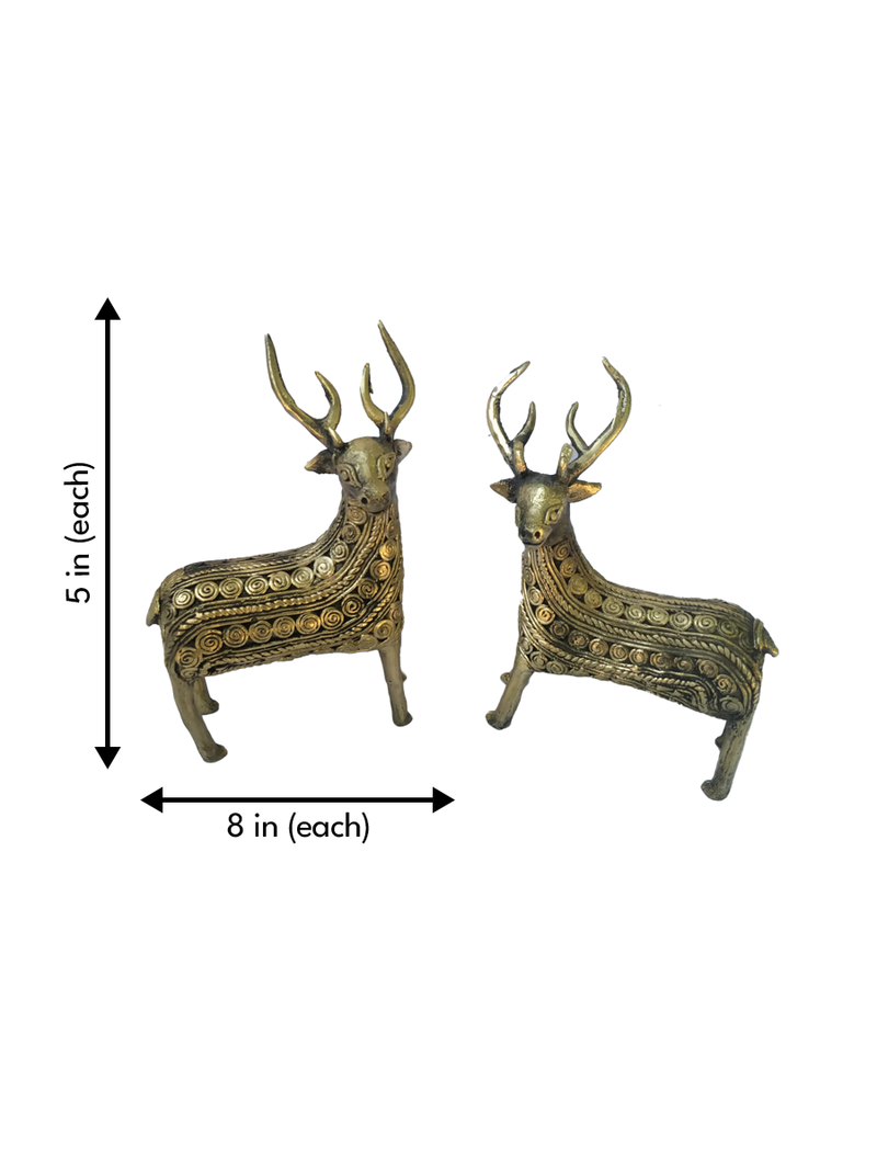 Two deers In Dhokra artwork for sale