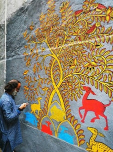 Phad Wall Mural  By Kalyan Joshi ( Kathaa 2023)