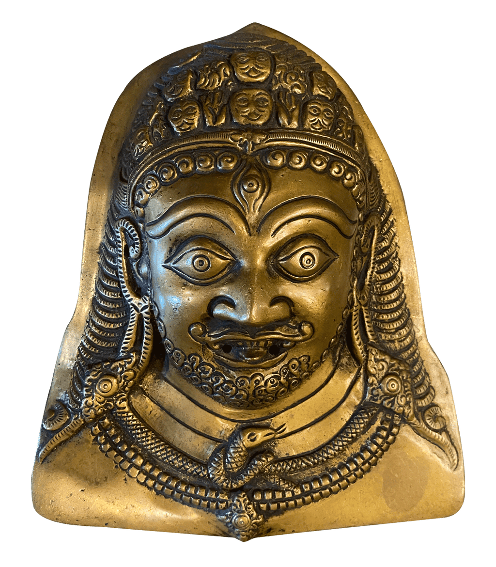 Buy Bhairav in Vintage Style Brass Mask