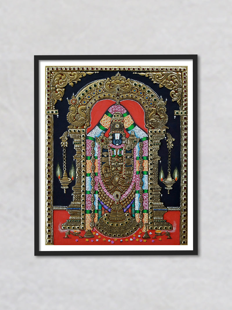 Venkateshvara, Tanjore Painting by Sanjay Tandekar