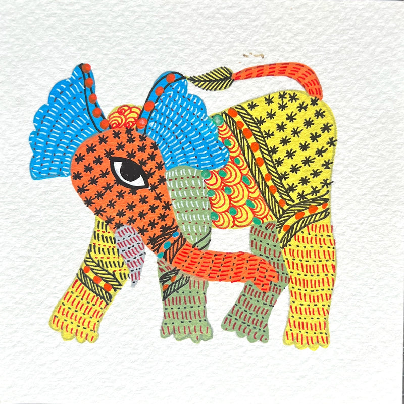 Buy Adorned elephant In Gond by Kailash Pradhan