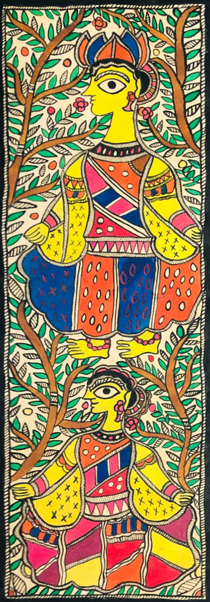 Vibrant Symphony: Harmony of Roots Madhubani by Ambika Devi