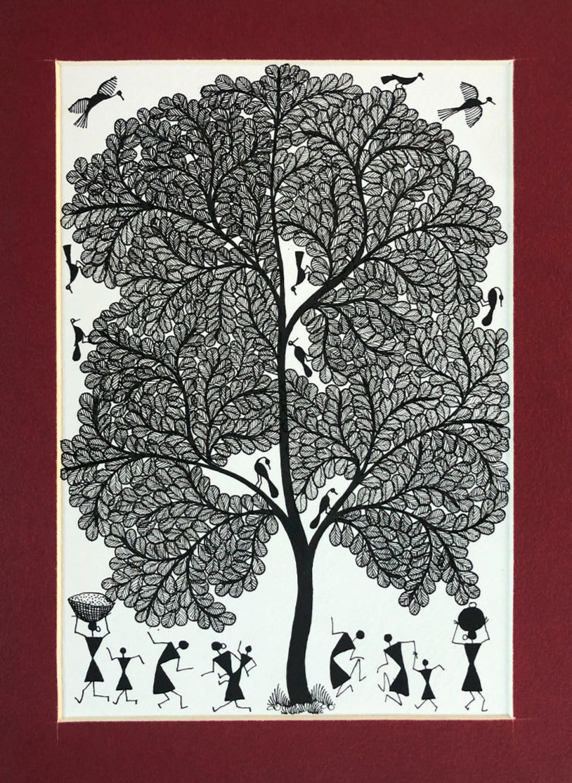 Buy Warli Ecosystem, Warli Art by Dilip Bahotha